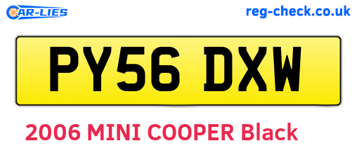 PY56DXW are the vehicle registration plates.