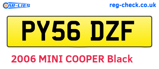 PY56DZF are the vehicle registration plates.