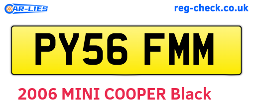 PY56FMM are the vehicle registration plates.