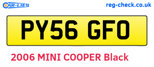 PY56GFO are the vehicle registration plates.