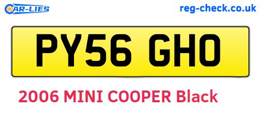 PY56GHO are the vehicle registration plates.