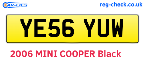 YE56YUW are the vehicle registration plates.