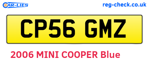 CP56GMZ are the vehicle registration plates.