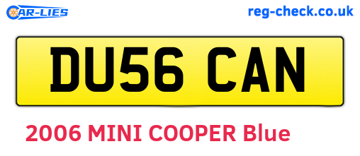 DU56CAN are the vehicle registration plates.