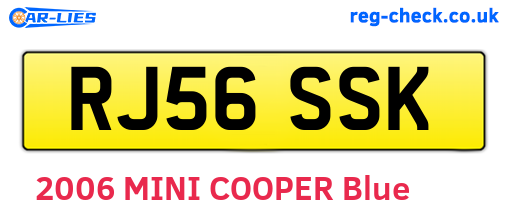 RJ56SSK are the vehicle registration plates.