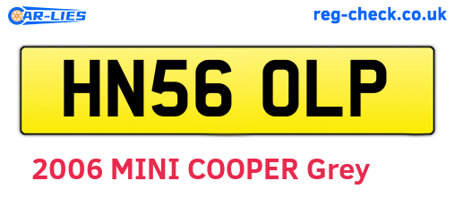 HN56OLP are the vehicle registration plates.