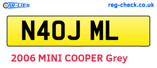N40JML are the vehicle registration plates.