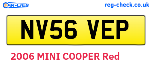 NV56VEP are the vehicle registration plates.