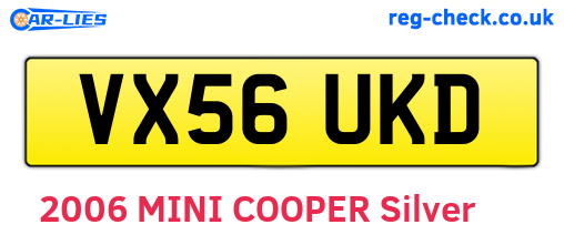 VX56UKD are the vehicle registration plates.