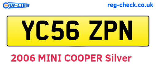 YC56ZPN are the vehicle registration plates.
