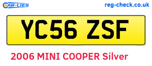 YC56ZSF are the vehicle registration plates.