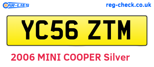 YC56ZTM are the vehicle registration plates.