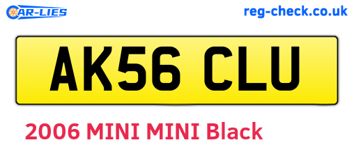 AK56CLU are the vehicle registration plates.