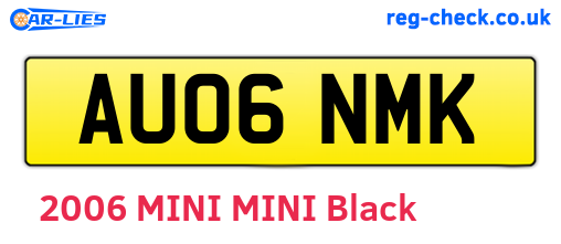 AU06NMK are the vehicle registration plates.