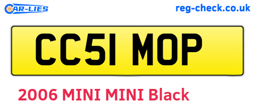 CC51MOP are the vehicle registration plates.