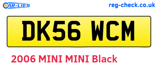 DK56WCM are the vehicle registration plates.