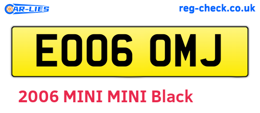 EO06OMJ are the vehicle registration plates.