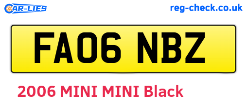 FA06NBZ are the vehicle registration plates.