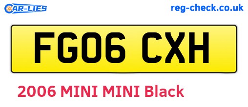 FG06CXH are the vehicle registration plates.