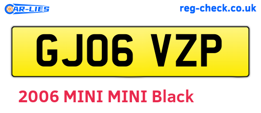 GJ06VZP are the vehicle registration plates.