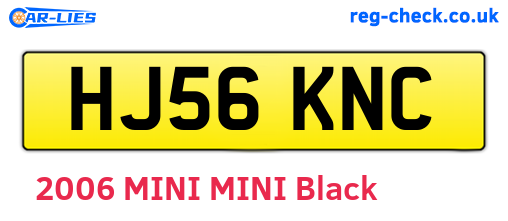 HJ56KNC are the vehicle registration plates.