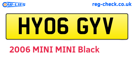 HY06GYV are the vehicle registration plates.