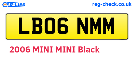 LB06NMM are the vehicle registration plates.