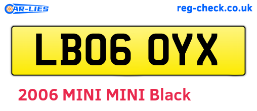 LB06OYX are the vehicle registration plates.