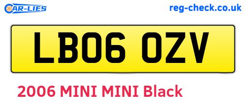 LB06OZV are the vehicle registration plates.