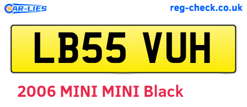 LB55VUH are the vehicle registration plates.
