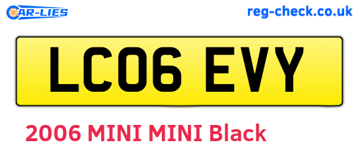 LC06EVY are the vehicle registration plates.