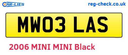 MW03LAS are the vehicle registration plates.