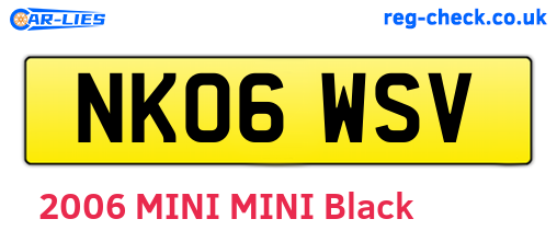 NK06WSV are the vehicle registration plates.