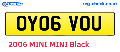 OY06VOU are the vehicle registration plates.