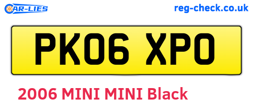 PK06XPO are the vehicle registration plates.