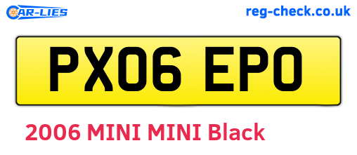 PX06EPO are the vehicle registration plates.