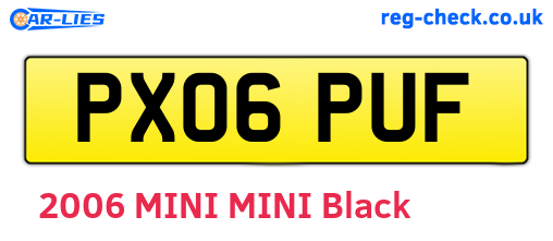 PX06PUF are the vehicle registration plates.