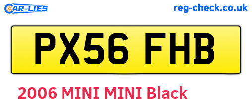 PX56FHB are the vehicle registration plates.