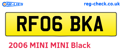 RF06BKA are the vehicle registration plates.