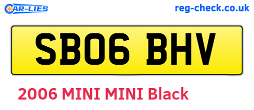 SB06BHV are the vehicle registration plates.
