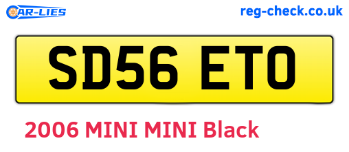 SD56ETO are the vehicle registration plates.