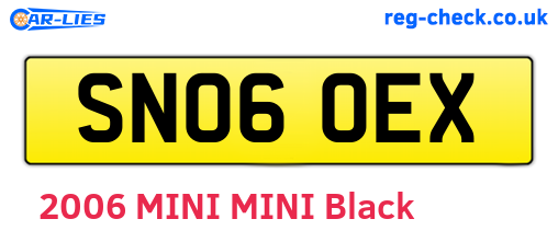 SN06OEX are the vehicle registration plates.