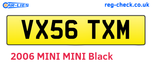 VX56TXM are the vehicle registration plates.