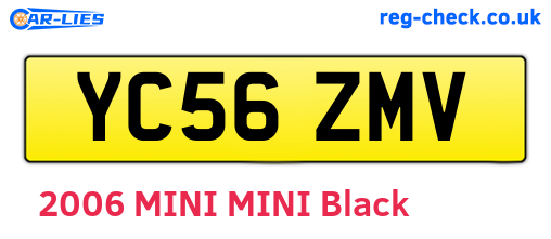 YC56ZMV are the vehicle registration plates.