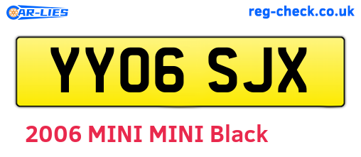 YY06SJX are the vehicle registration plates.