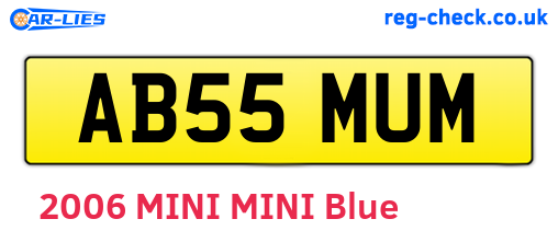 AB55MUM are the vehicle registration plates.