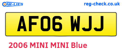 AF06WJJ are the vehicle registration plates.