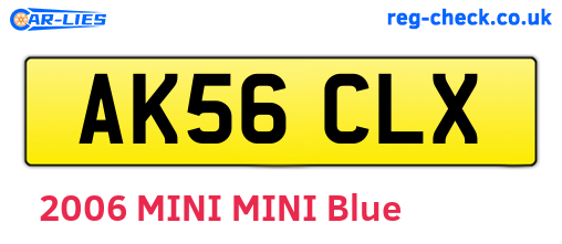 AK56CLX are the vehicle registration plates.