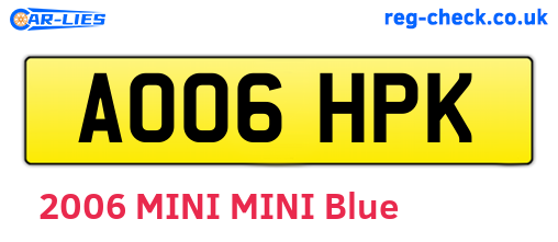 AO06HPK are the vehicle registration plates.