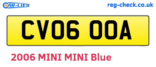 CV06OOA are the vehicle registration plates.